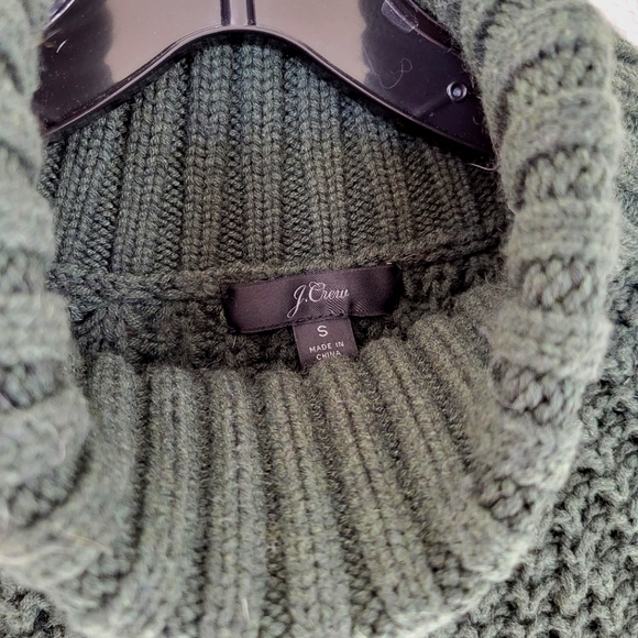J. Crew Knitted Green Turtleneck Sweater Long Size S - Picture 2 of 7